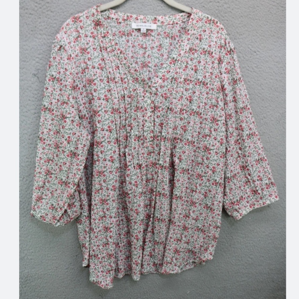 Romantic Floral Print Women's Tunic Blouse - Picture 7 of 7
